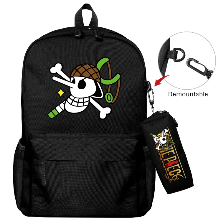 One Piece Anime Backpack School Bag  Small Pencil Case Set 43X35X12CM