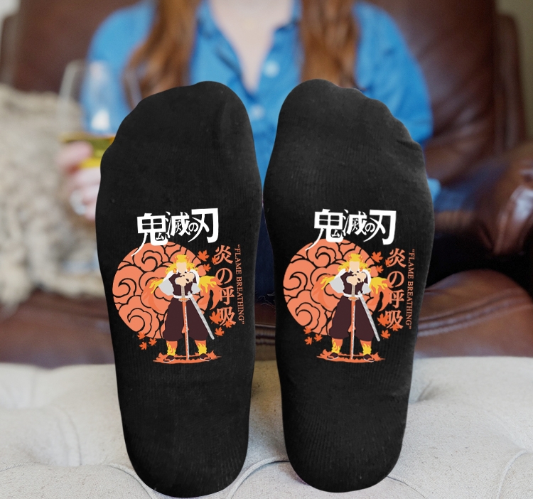 Demon Slayer Kimets Anime Knitted Print Socks Adult One Size Tube Height 15cm 6A