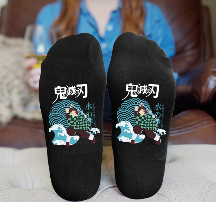 Demon Slayer Kimets Anime Knitted Print Socks Adult One Size Tube Height 15cm 1A