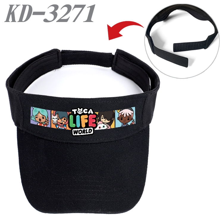 toca life world  Anime Peripheral Empty Top sun hat Visor Hat Hat circumference 55-60cm  KD-3271A