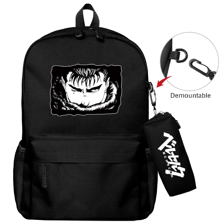 Berserk Anime Backpack School Bag  Small Pencil Case Set 43X35X12CM