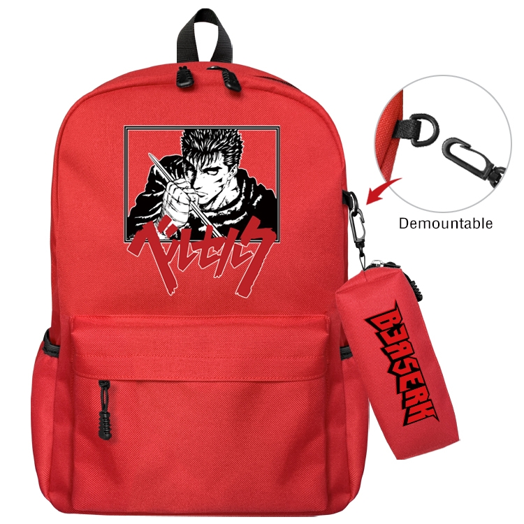 Berserk Anime Backpack School Bag  Small Pencil Case Set 43X35X12CM