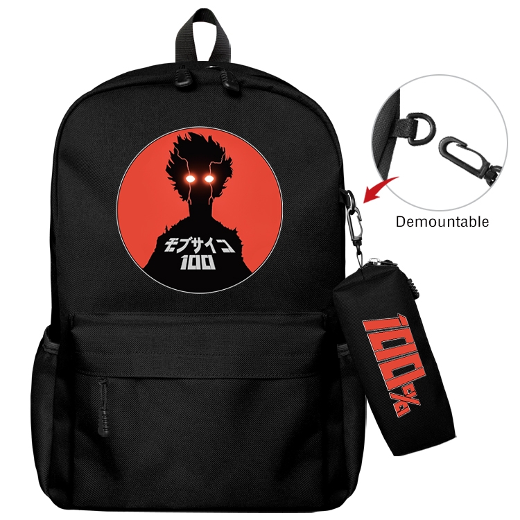 Mob Psycho 100 Anime Backpack School Bag  Small Pencil Case Set 43X35X12CM