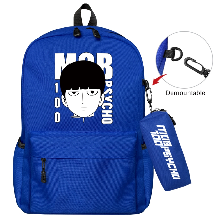 Mob Psycho 100 Anime Backpack School Bag  Small Pencil Case Set 43X35X12CM