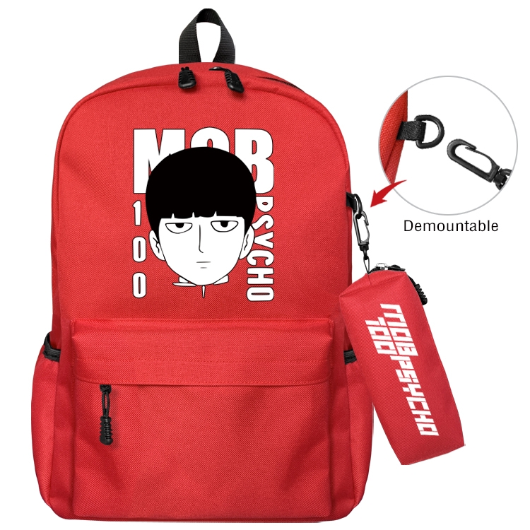 Mob Psycho 100 Anime Backpack School Bag  Small Pencil Case Set 43X35X12CM