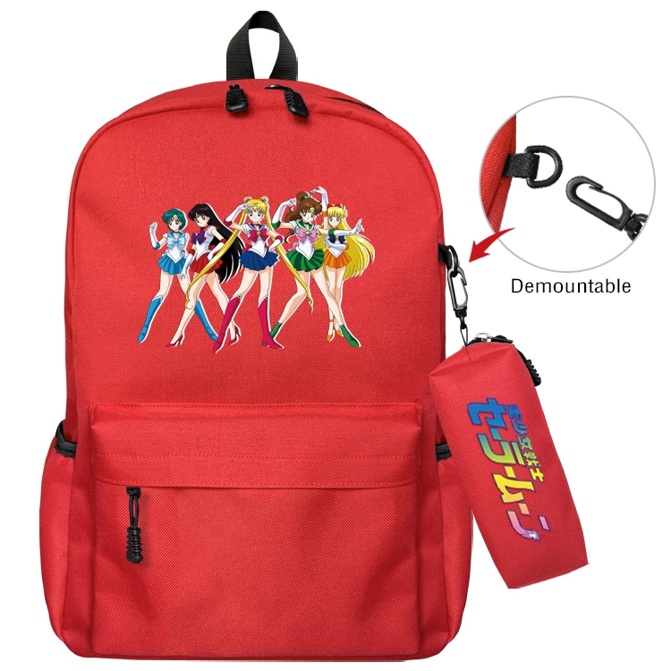 sailormoon Anime Backpack School Bag  Small Pencil Case Set 43X35X12CM