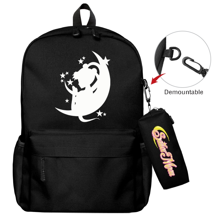 sailormoon Anime Backpack School Bag  Small Pencil Case Set 43X35X12CM