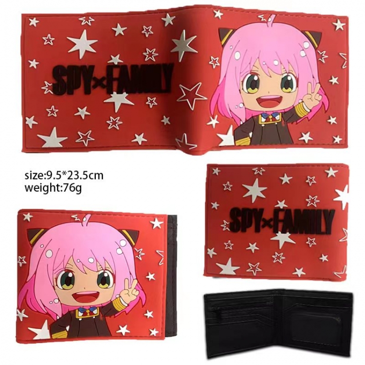 SPY×FAMILY Silicone PVC Wallet Short Two Fold Wallet 9.5X23.5CM 76G