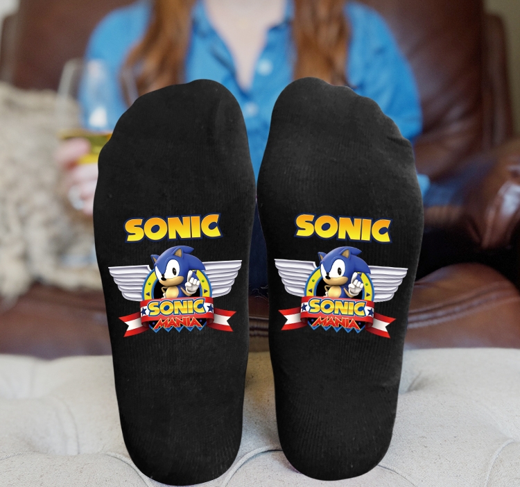 Sonic The Hedgehog Anime Knitted Print Socks Adult One Size Tube Height 15cm
