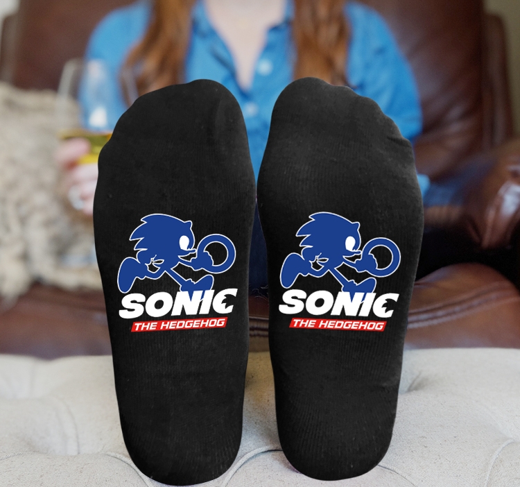 Sonic The Hedgehog Anime Knitted Print Socks Adult One Size Tube Height 15cm