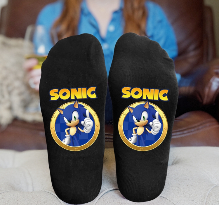 Sonic The Hedgehog Anime Knitted Print Socks Adult One Size Tube Height 15cm