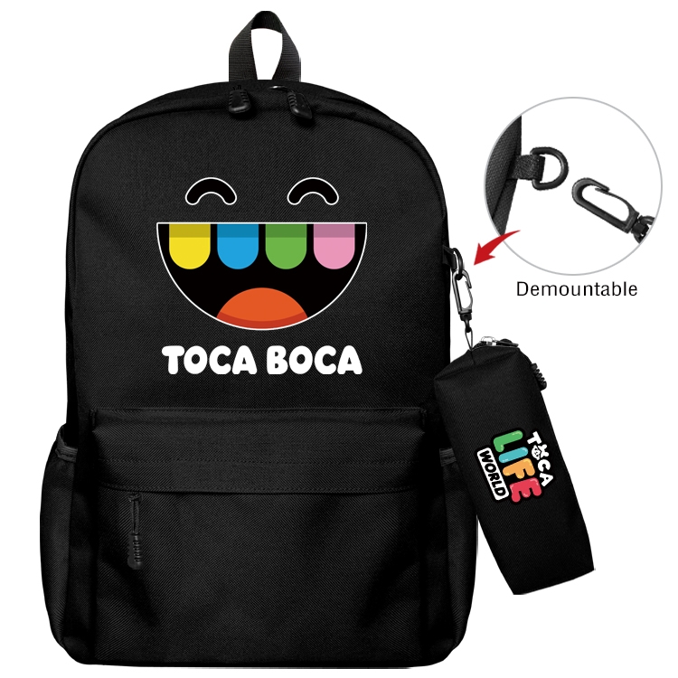 toca life world Anime Backpack School Bag  Small Pencil Case Set 43X35X12CM