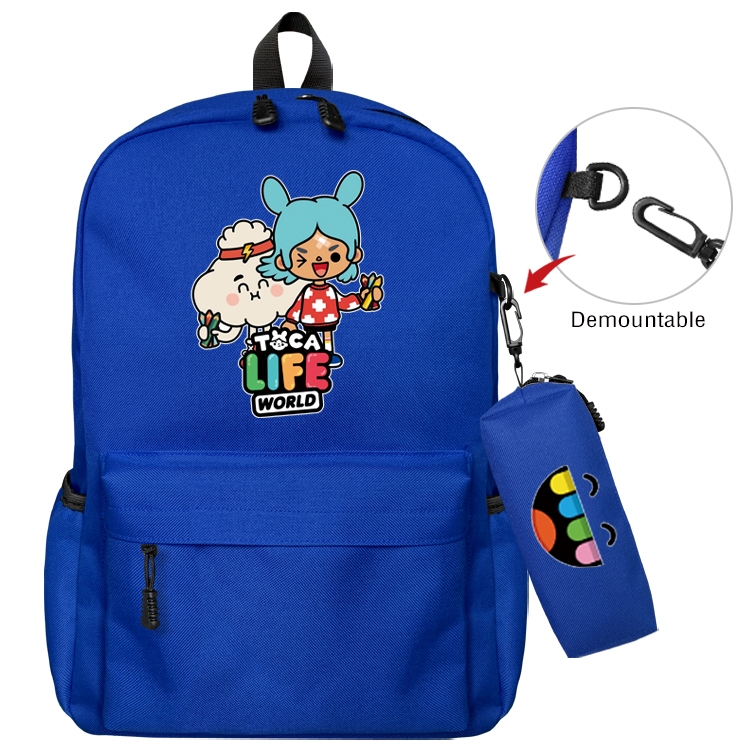 toca life world Anime Backpack School Bag  Small Pencil Case Set 43X35X12CM