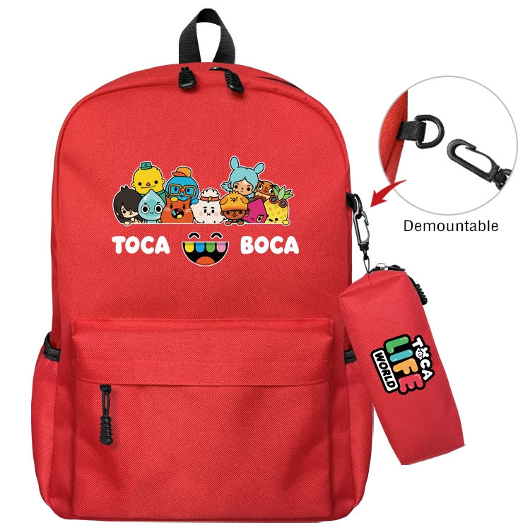 toca life world Anime Backpack School Bag  Small Pencil Case Set 43X35X12CM