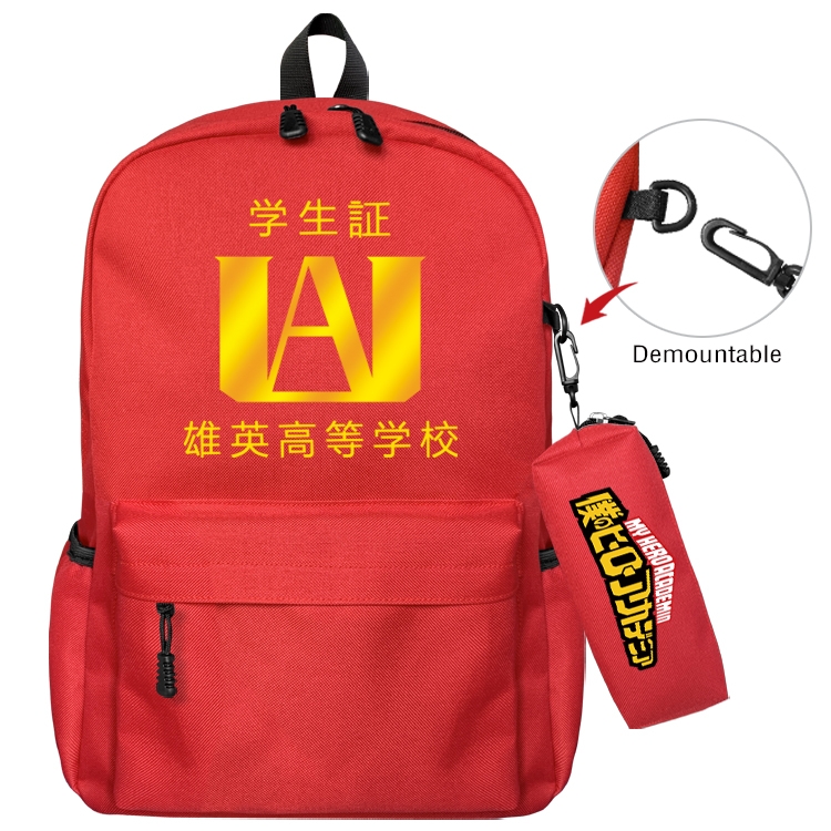 My Hero Academia Anime Backpack School Bag  Small Pencil Case Set 43X35X12CM