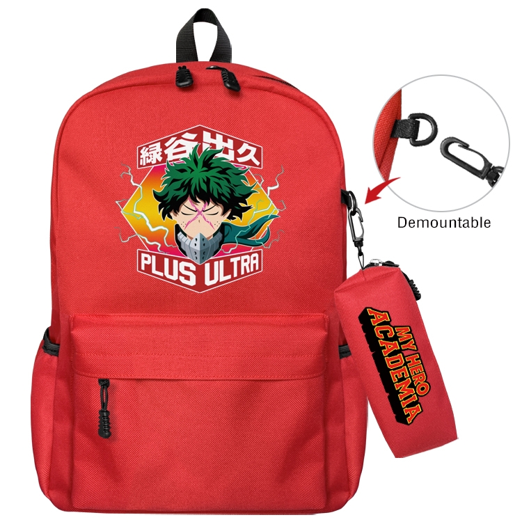 My Hero Academia Anime Backpack School Bag  Small Pencil Case Set 43X35X12CM