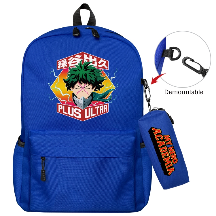 My Hero Academia Anime Backpack School Bag  Small Pencil Case Set 43X35X12CM