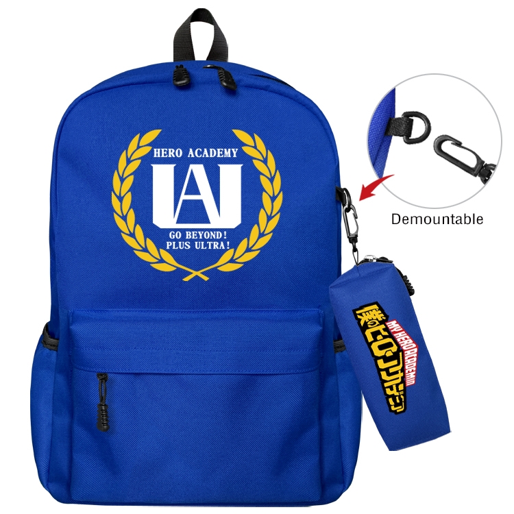 My Hero Academia Anime Backpack School Bag  Small Pencil Case Set 43X35X12CM
