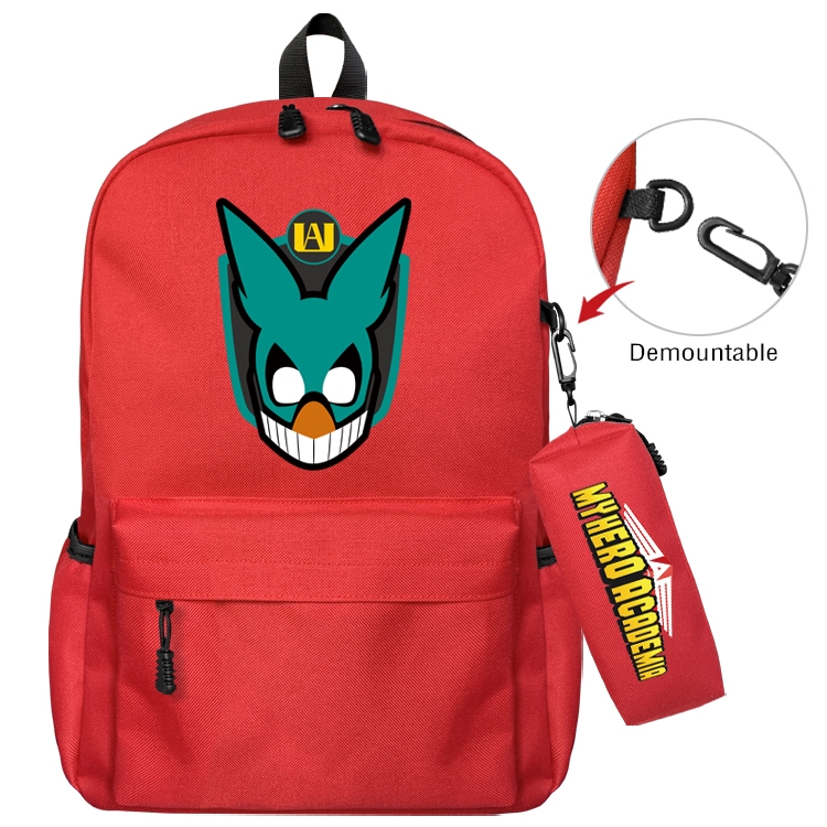 My Hero Academia Anime Backpack School Bag  Small Pencil Case Set 43X35X12CM