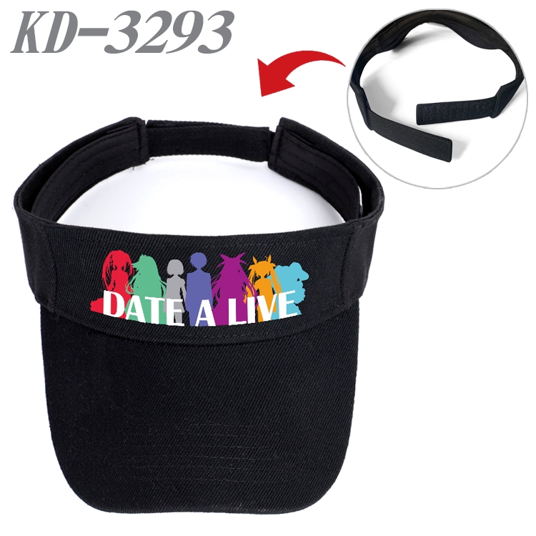 Date-A-Live Anime Peripheral Empty Top sun hat Visor Hat Hat circumference 55-60cm  KD-3293A