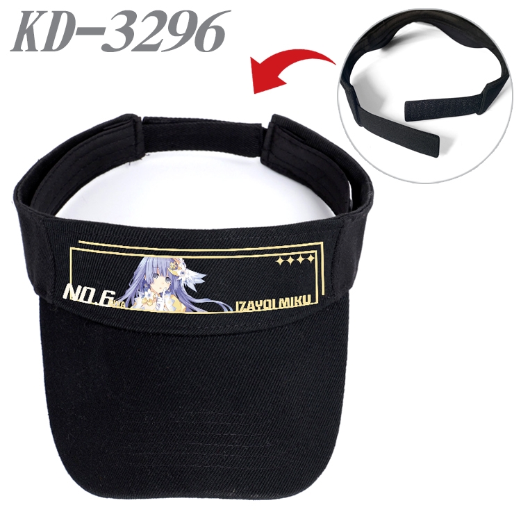Date-A-Live Anime Peripheral Empty Top sun hat Visor Hat Hat circumference 55-60cm  KD-3296A