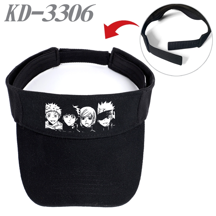 Jujutsu Kaisen Anime Peripheral Empty Top sun hat Visor Hat Hat circumference 55-60cm KD-3306A