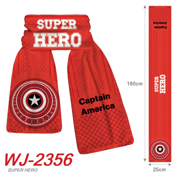 Captain America Anime Plush Impression Scarf Neck 25x160cm WJ-2356