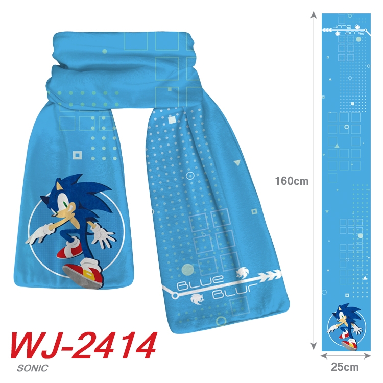 Sonic The Hedgehog Anime Plush Impression Scarf Neck 25x160cm WJ-2414