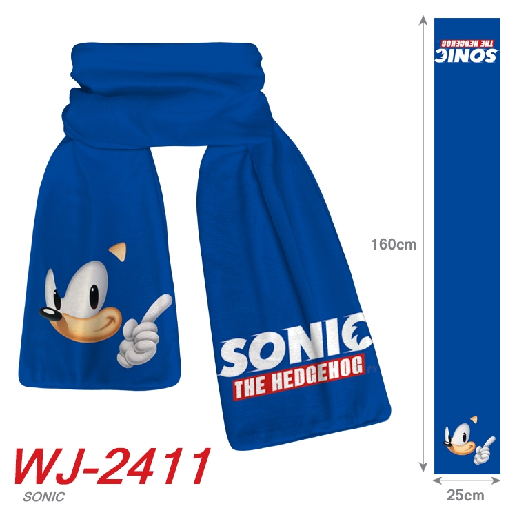 Sonic The Hedgehog Anime Plush Impression Scarf Neck 25x160cm WJ-2411