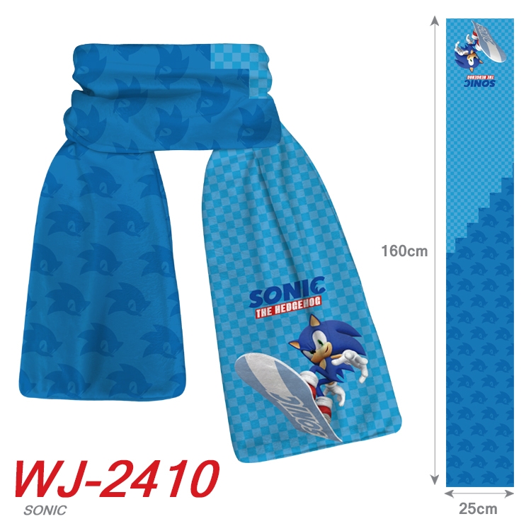 Sonic The Hedgehog Anime Plush Impression Scarf Neck 25x160cm WJ-2410