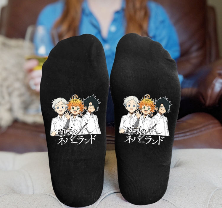 The Promised Neverla Anime Knitted Print Socks Adult One Size Tube Height 15cm