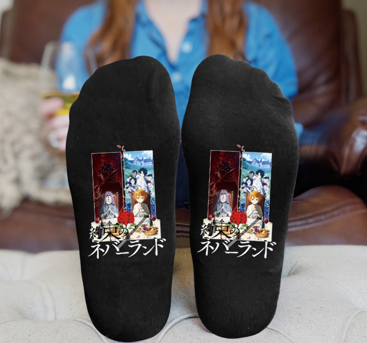 The Promised Neverla Anime Knitted Print Socks Adult One Size Tube Height 15cm