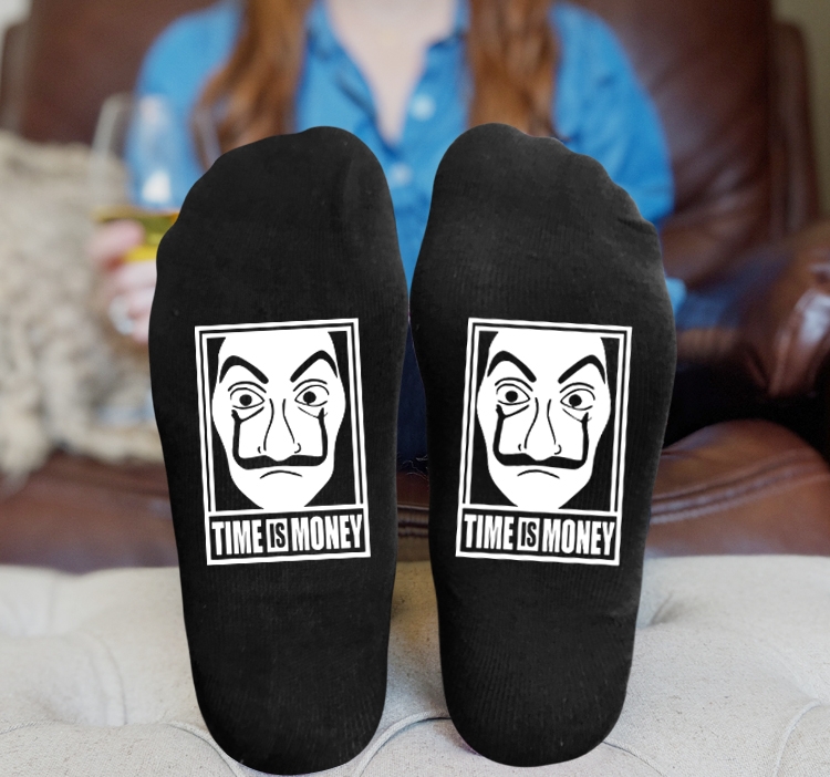 Money Heist Anime Knitted Print Socks Adult One Size Tube Height 15cm