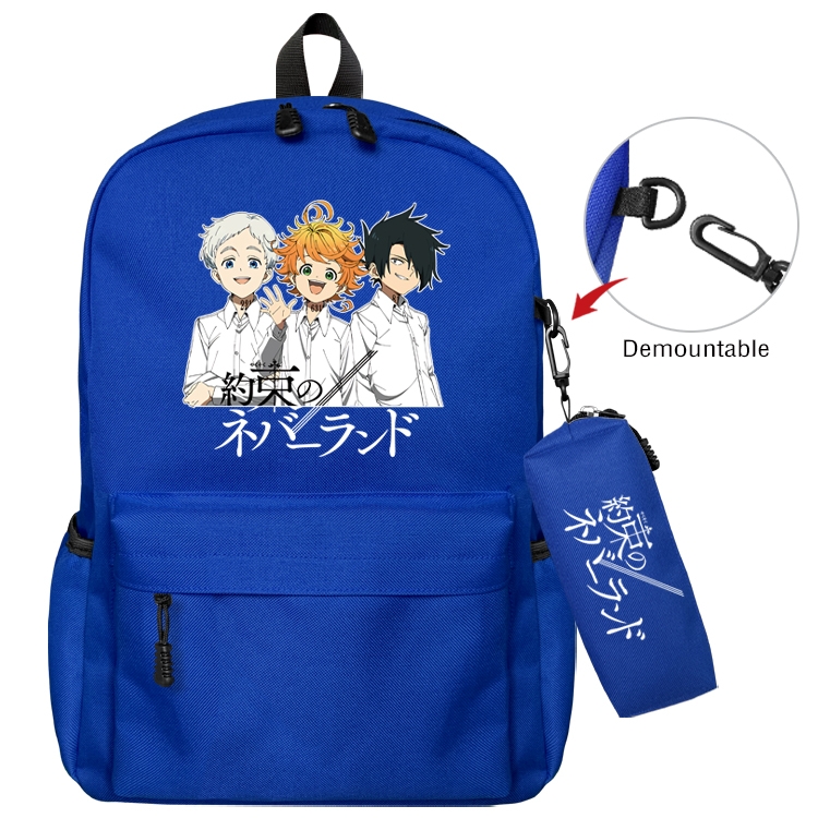 The Promised Neverla Anime Backpack School Bag  Small Pencil Case Set 43X35X12CM