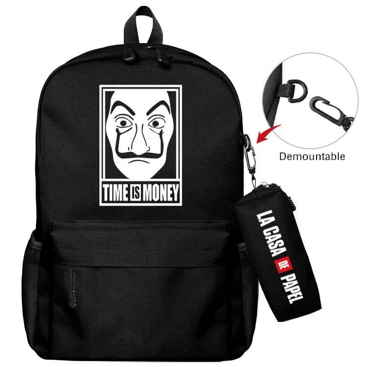 Money Heist Anime Backpack School Bag  Small Pencil Case Set 43X35X12CM