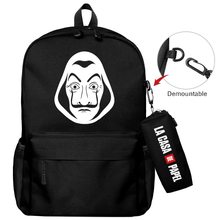 Money Heist Anime Backpack School Bag  Small Pencil Case Set 43X35X12CM