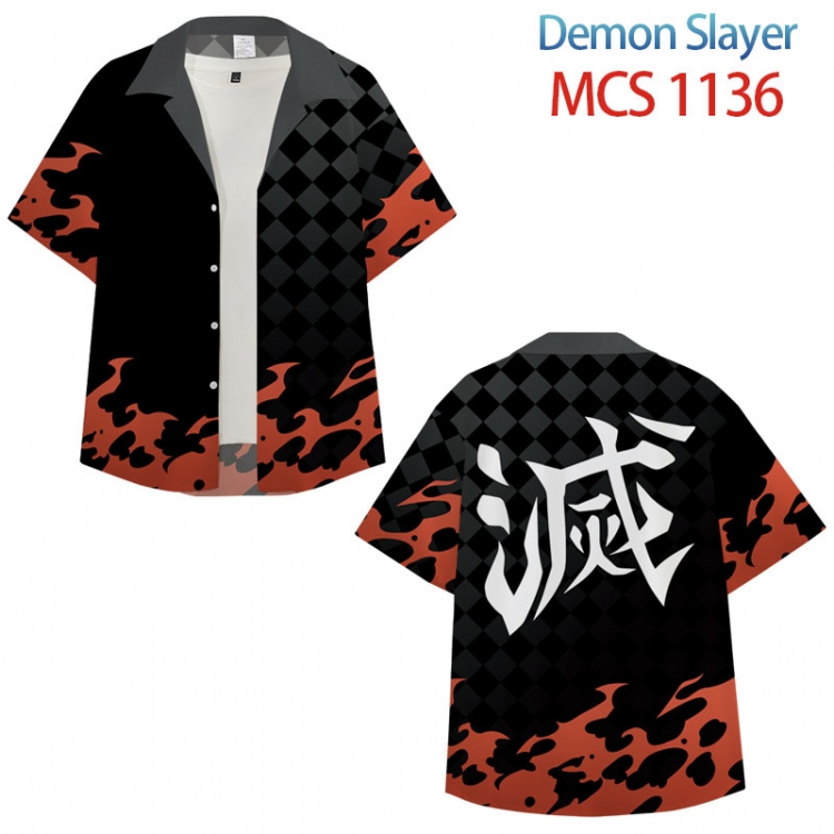 Demon Slayer Kimets Anime peripheral full color short-sleeved shirt from XS to 4XL  MCS-1136