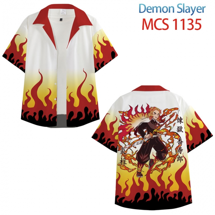 Demon Slayer Kimets Anime peripheral full color short-sleeved shirt from XS to 4XL  MCS-1135