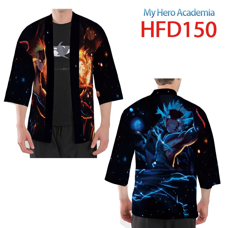 My Hero Academia Anime peripheral full-color short kimono from S to 4XL  HFD 150