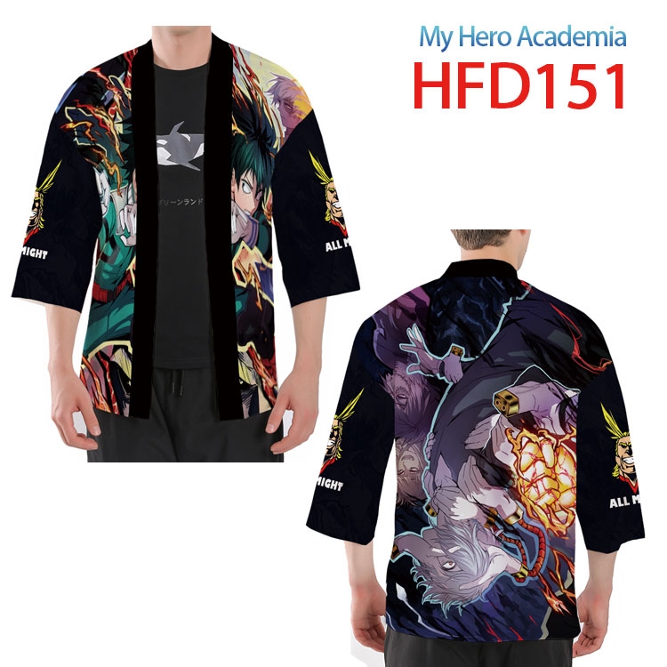 My Hero Academia Anime peripheral full-color short kimono from S to 4XL  HFD 151