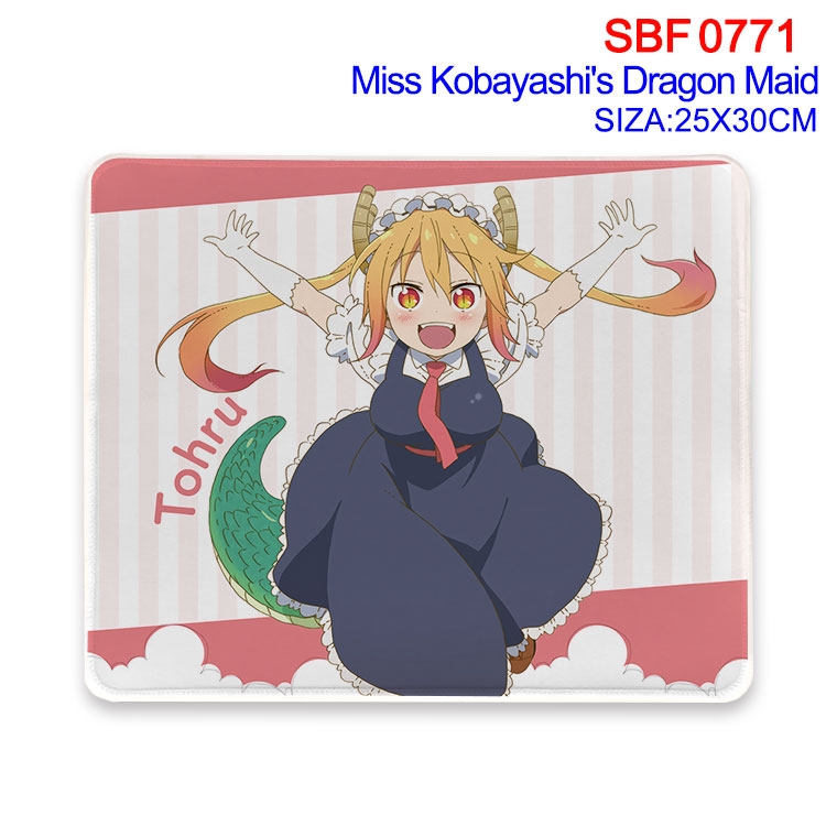 Mouse pad Miss Kobayashis Dragon Maid Anime peripheral edge lock mouse pad 25X30cm  SBF-771