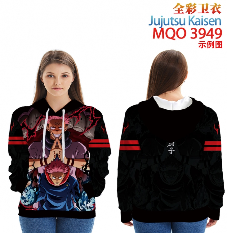 Jujutsu Kaisen Long Sleeve Hooded Full Color Patch Pocket Sweatshirt from XXS to 4XL MQO 3949