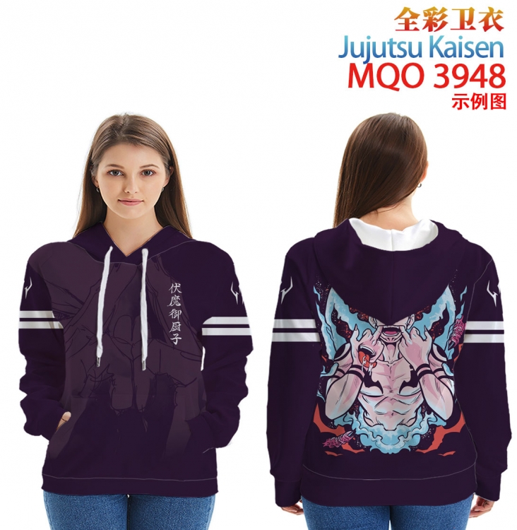 Jujutsu Kaisen Long Sleeve Hooded Full Color Patch Pocket Sweatshirt from XXS to 4XL MQO 3948