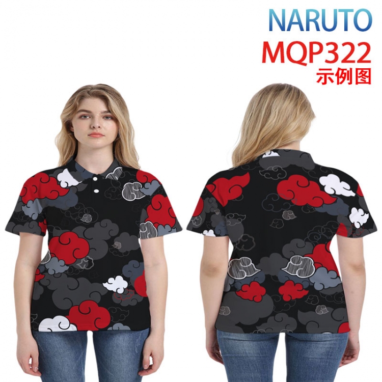 Naruto Anime Peripheral Full Color POLO Shirt Short Sleeve T-Shirt from M to 3XL MQP 322