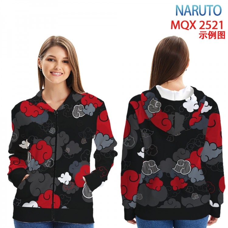 Naruto Long Sleeve Zip Hooded Patch Pocket Sweatshirt from 2XS to 4XL MQX 2521