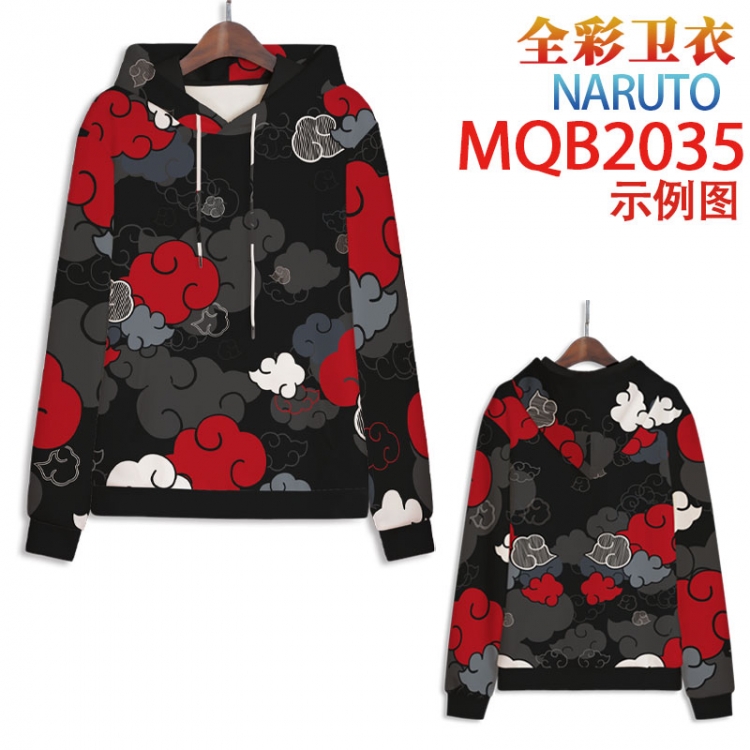 Naruto Full Color Long Sleeve Hooded Patch Pocket Sweatshirt from 2XS to 4XL MQB 2035