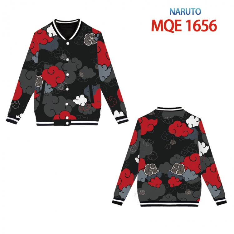 Naruto Full Color Crew Neck Baseball Uniform Single Breasted Sweater Jacket from XS to 4XL MQE 1656