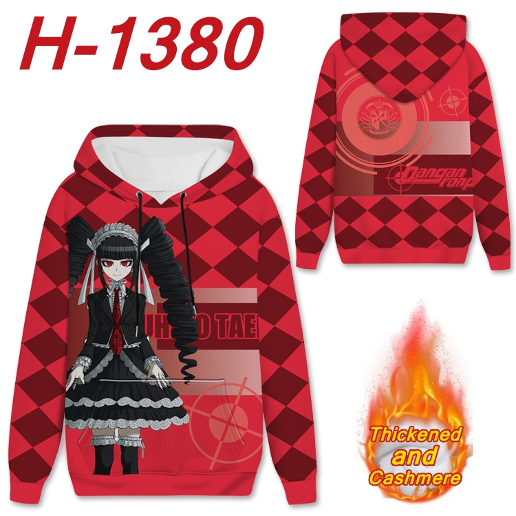 Dangan-Ronpa Anime plus velvet padded pullover hooded sweater from S to 4XL  H-1380