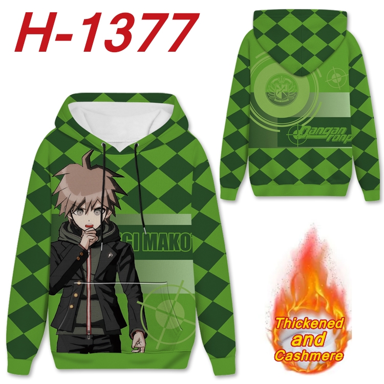Dangan-Ronpa Anime plus velvet padded pullover hooded sweater from S to 4XL H-1377