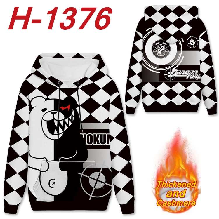 Dangan-Ronpa Anime plus velvet padded pullover hooded sweater from S to 4XL H-1376